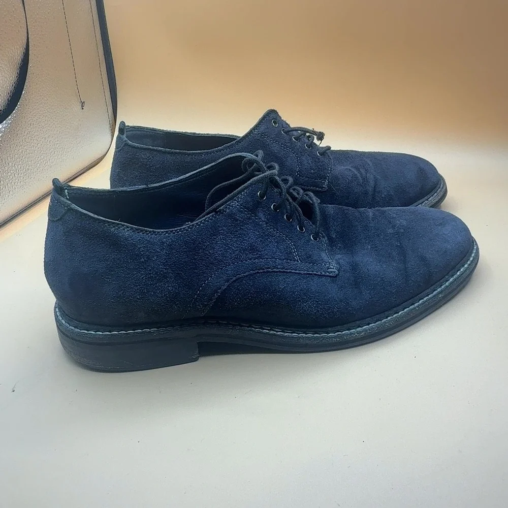 Cole Haan Oxford Derby Shoes Navy Blue Suede C31409 Men's Size 10
